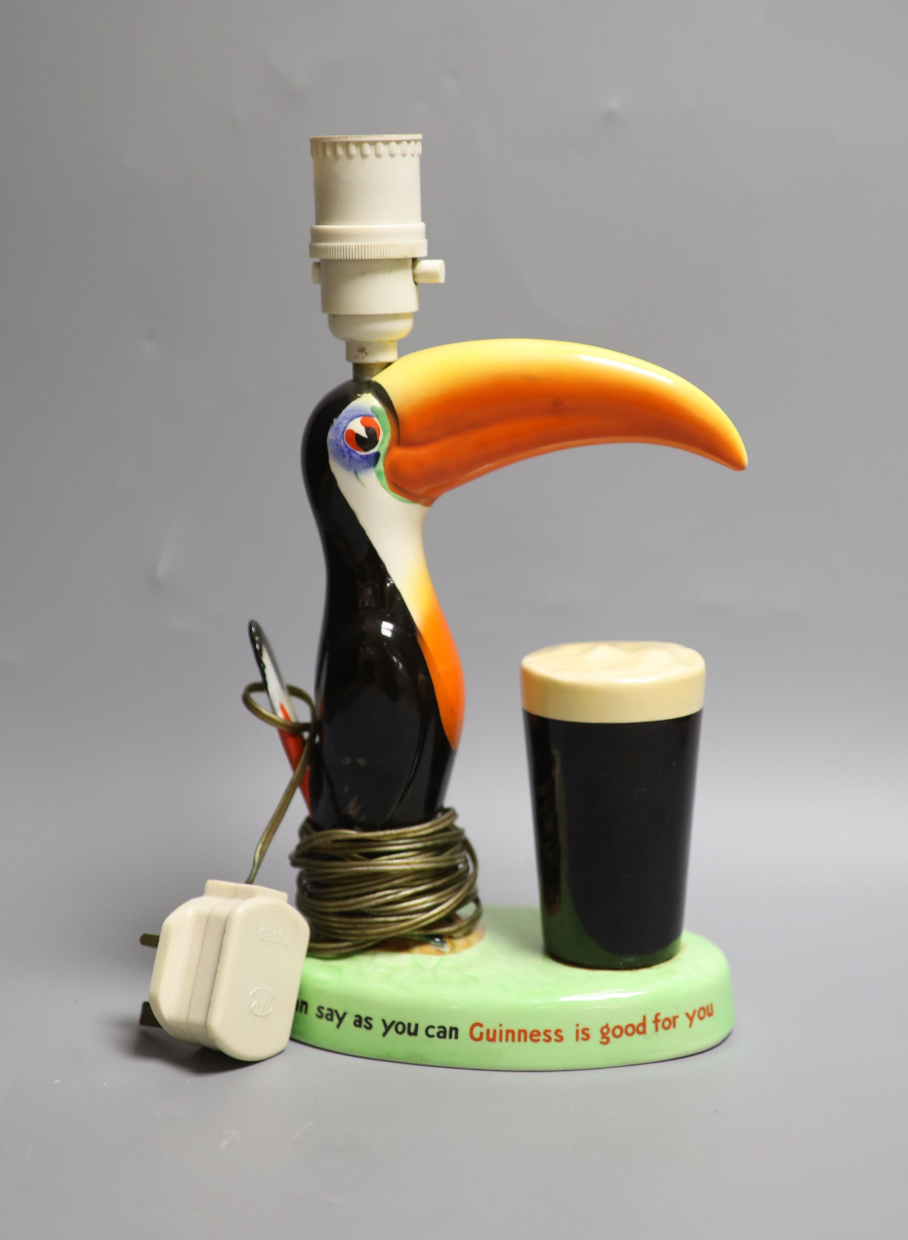 A Carltonware Guinness toucan lamp